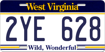 WV license plate 2YE628