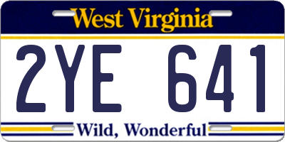 WV license plate 2YE641