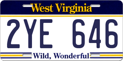 WV license plate 2YE646