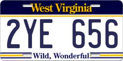 WV license plate 2YE656