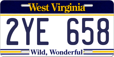 WV license plate 2YE658
