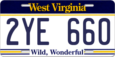 WV license plate 2YE660