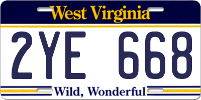 WV license plate 2YE668