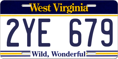 WV license plate 2YE679