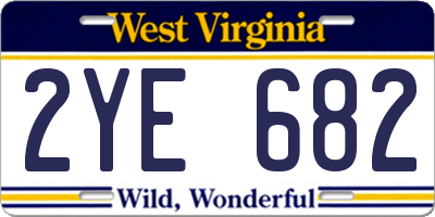 WV license plate 2YE682