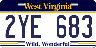 WV license plate 2YE683