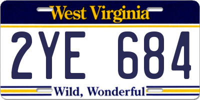 WV license plate 2YE684