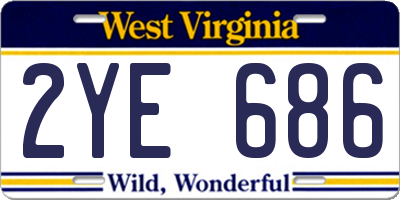 WV license plate 2YE686