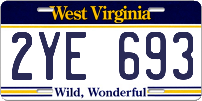 WV license plate 2YE693