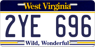 WV license plate 2YE696