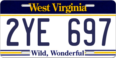 WV license plate 2YE697
