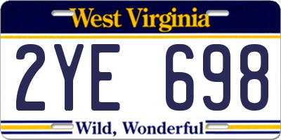 WV license plate 2YE698