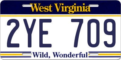 WV license plate 2YE709