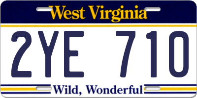 WV license plate 2YE710