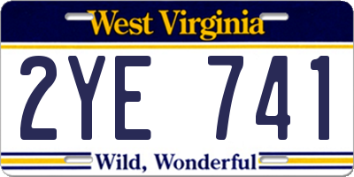 WV license plate 2YE741