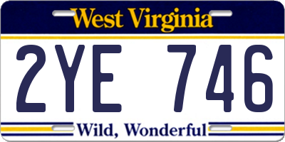 WV license plate 2YE746