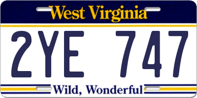 WV license plate 2YE747