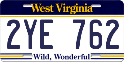 WV license plate 2YE762