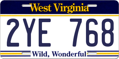 WV license plate 2YE768