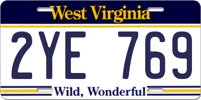 WV license plate 2YE769