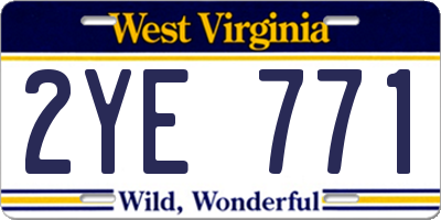 WV license plate 2YE771