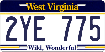 WV license plate 2YE775