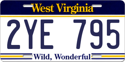 WV license plate 2YE795