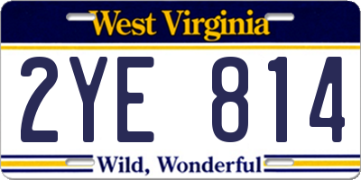 WV license plate 2YE814