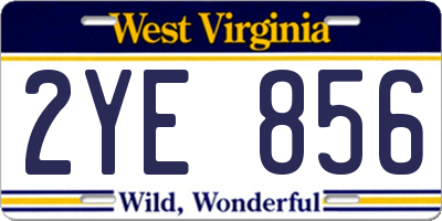 WV license plate 2YE856
