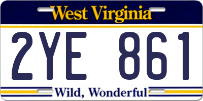 WV license plate 2YE861