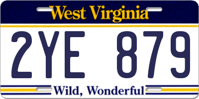 WV license plate 2YE879