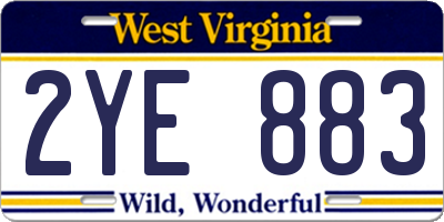 WV license plate 2YE883