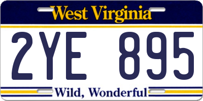 WV license plate 2YE895