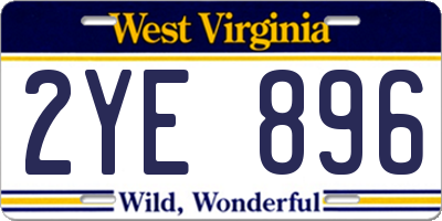 WV license plate 2YE896