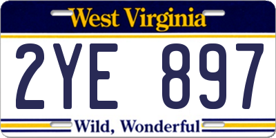 WV license plate 2YE897