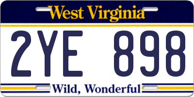 WV license plate 2YE898
