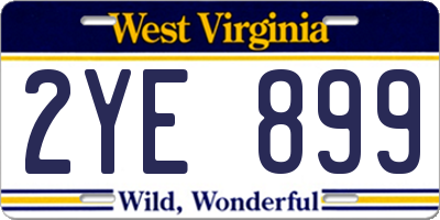WV license plate 2YE899