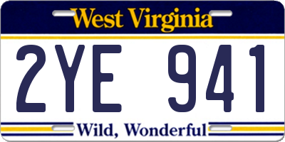 WV license plate 2YE941