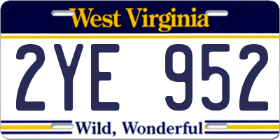 WV license plate 2YE952