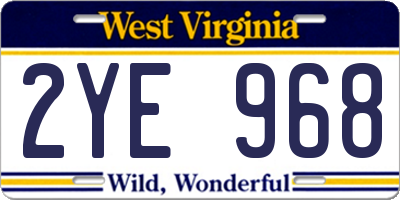WV license plate 2YE968