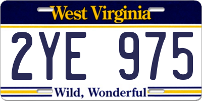 WV license plate 2YE975