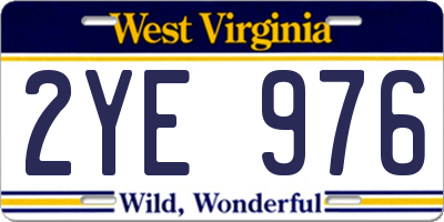 WV license plate 2YE976
