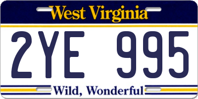 WV license plate 2YE995