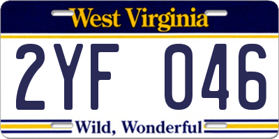 WV license plate 2YF046