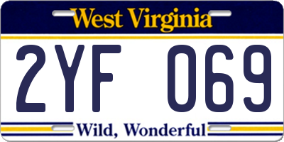 WV license plate 2YF069