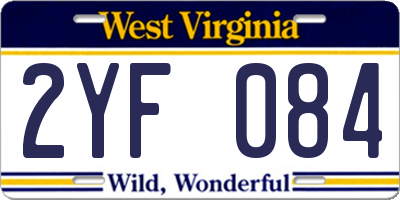 WV license plate 2YF084