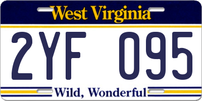 WV license plate 2YF095