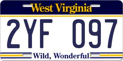 WV license plate 2YF097