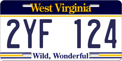 WV license plate 2YF124