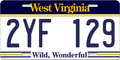 WV license plate 2YF129